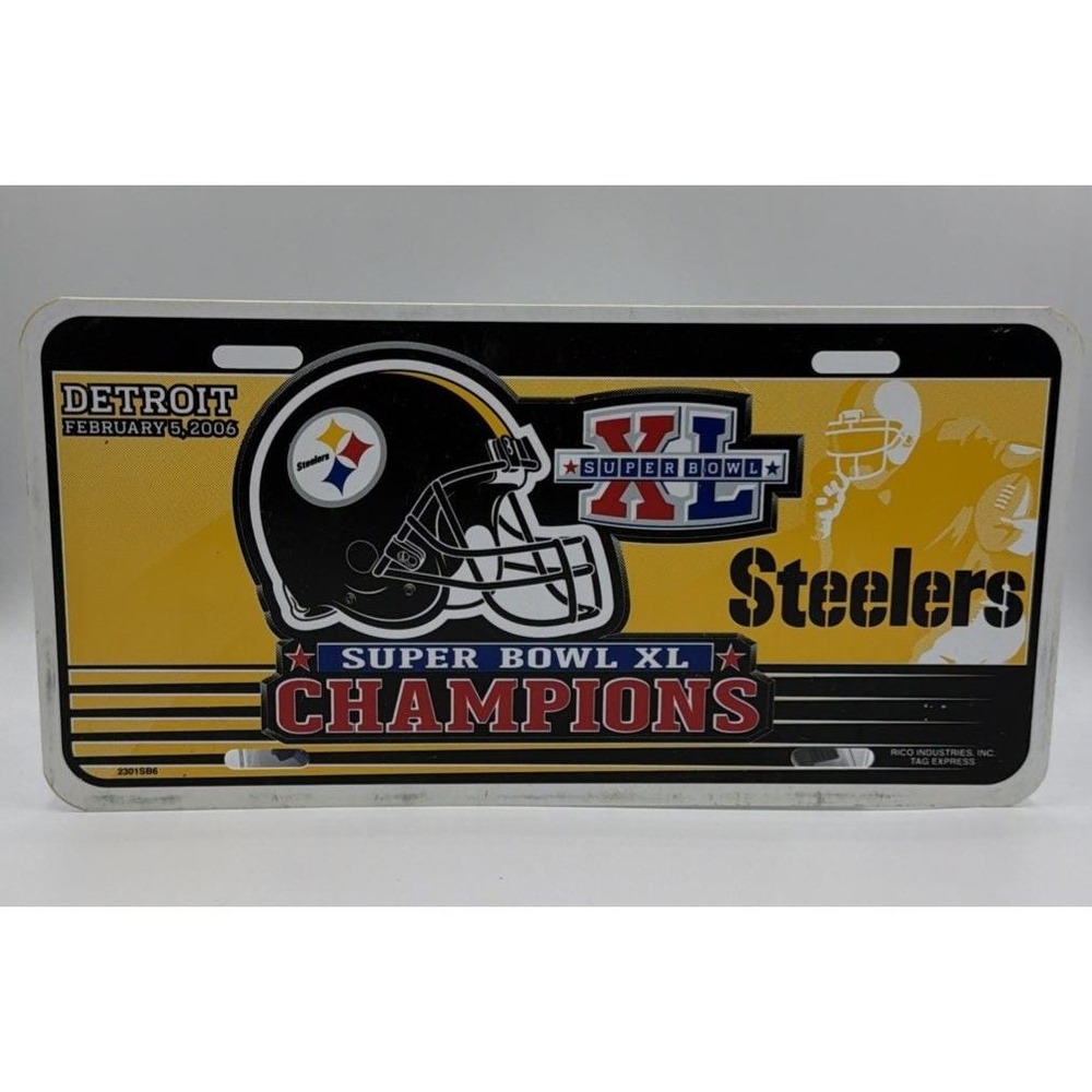 Rico Industries NFL Pittsburgh Steelers Superbowl XL Booster License Plate
